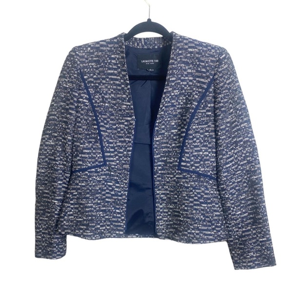 Lafayette 148 Blue Tweed Work Career 2 Piece Skirt Set Size 2 and 6  READ. - Picture 2 of 13